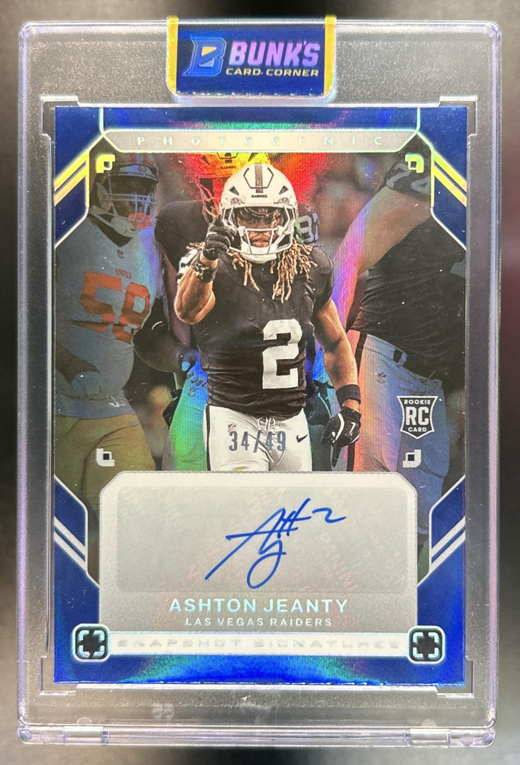 Ashton Jeanty 2025 Panini PhotoGenic #4 Snapshot Signatures Bronze RC Auto 34/49 Raiders