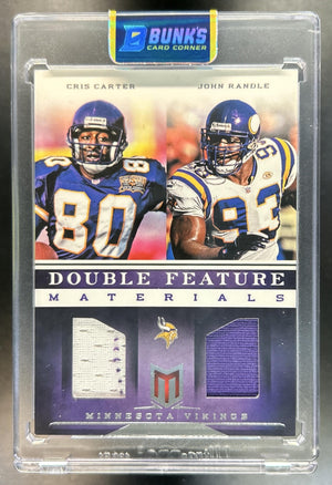 Cris Carter John Randle 2012 Panini Momentum #20 Double Feature Materials 105/149 Vikings