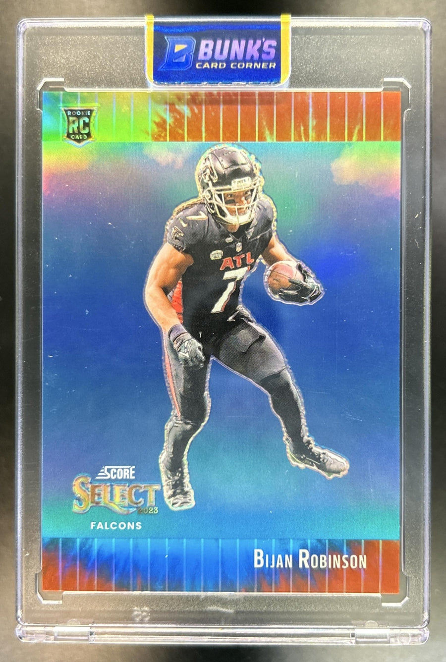 Bijan Robinson 2023 Panini Select #STW-BRO Score Throwback Tie Dye Prizm 20/25 RC Falcons