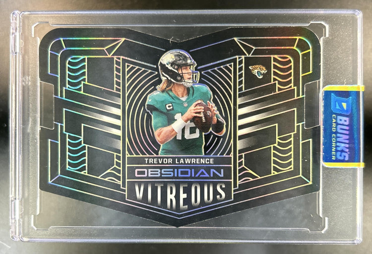 Trevor Lawrence 2022 Panini Obsidian #VTS-TLR Vitreous Electric Etch Yellow 14/15 Jaguars