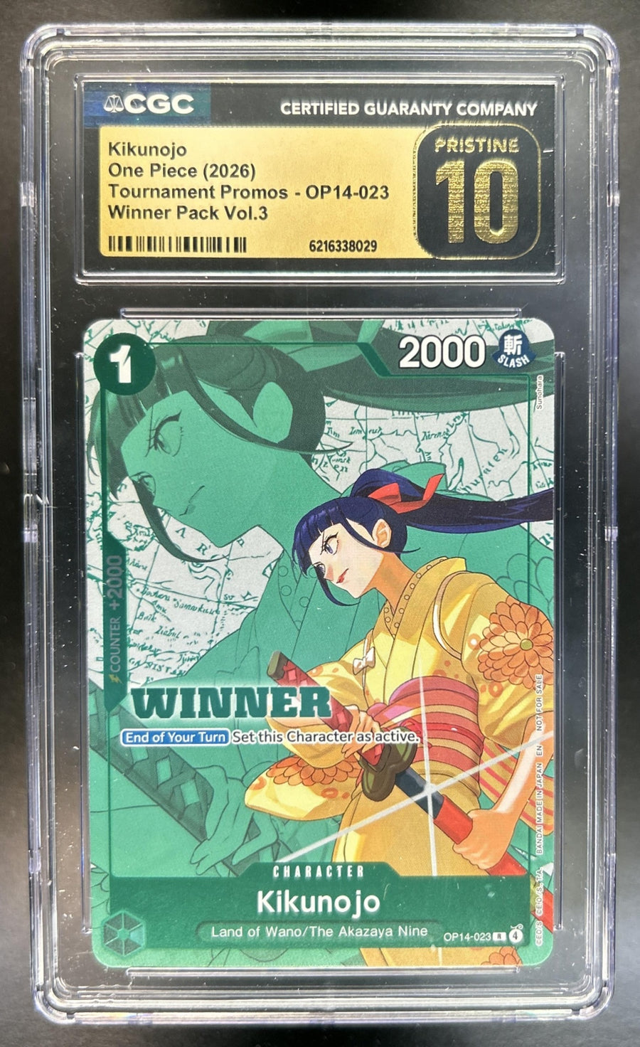 Kikunojo Azure Tournament Promos #OP14-023 Rare CGC Pristine 10