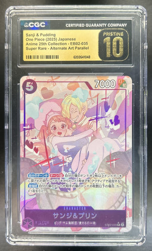 Sanji & Pudding Anime 25th Collection JP #EB02-035 Alternate Art Parallel CGC 10