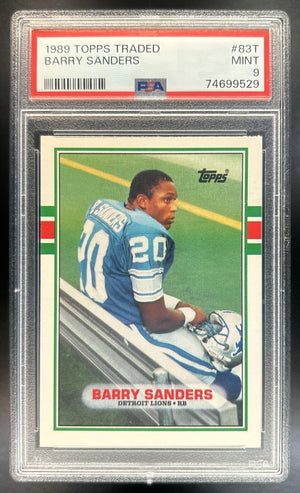 Barry Sanders 1989 Topps Traded #83T RC Lions PSA 9