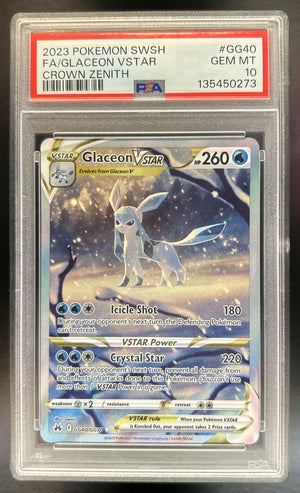 Glaceon VST Sword & Shield Crown Zenith #GG40/GG70 Galarian Gallery PSA 10