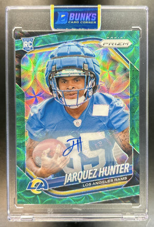 Jarquez Hunter 2025 Panini Prizm #353 Rookie Auto Green Scope 65/75 RC Rams