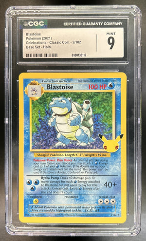 Blastoise Sword & Shield Celebrations #2/102 Classic Collection CGC 9