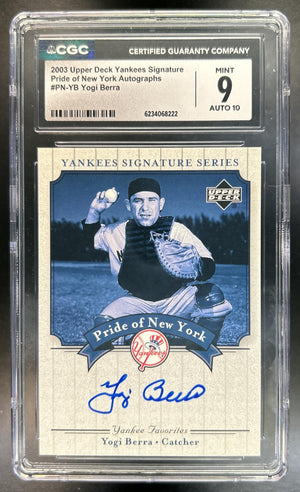 Yogi Berra 2003 Upper Deck Yankees Signature Series #PN-YB Pride of New York Auto CGC 9