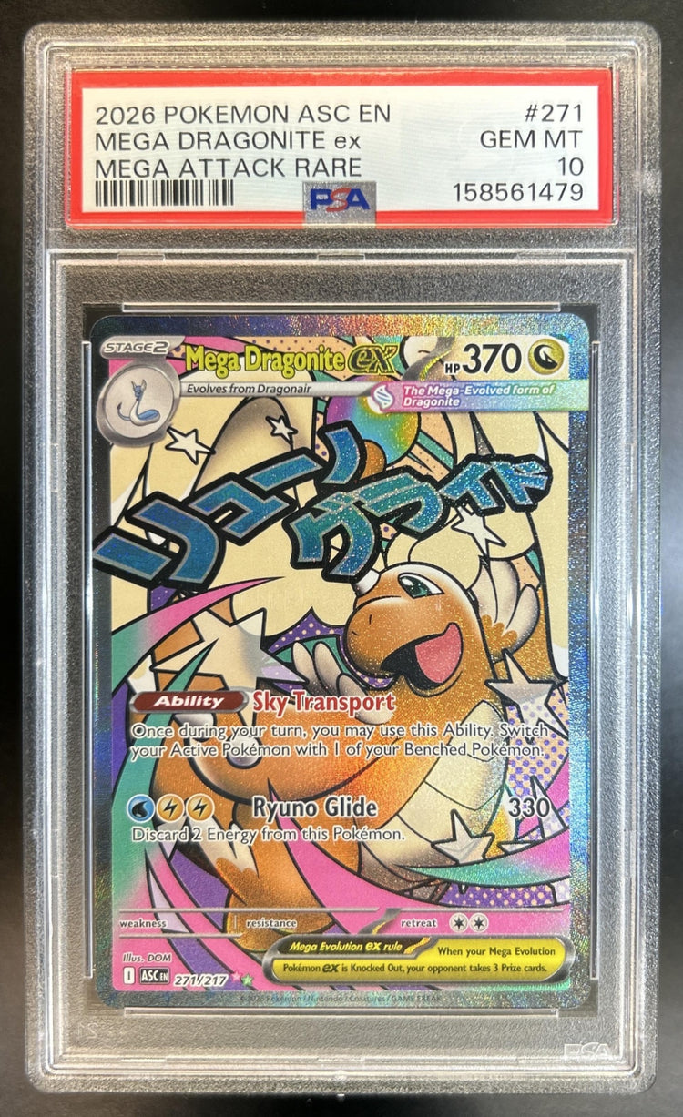 Mega Dragonite ex 2026 Pokemon Ascended Heroes #271/217 Attack Rare PSA 10