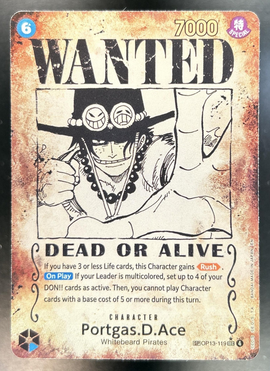 Portgas.D.Ace Carrying On His Will #OP13-119 Manga Art SSP