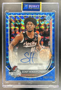 Scoot Henderson 2025-26 Bowman #BCA-SH Chrome Auto Blue Geometric Refractor 3/150 Trail Blazers
