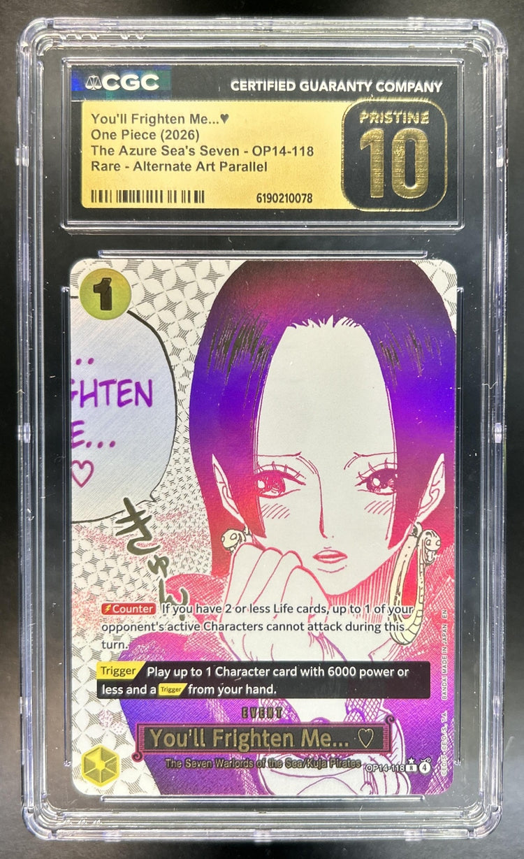 You'll Frighten Me... ? Azure Sea's Seven #OP14-118 Rare CGC Pristine 10