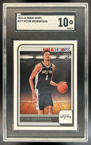 Victor Wembanyama 2023-24 Panini Hoops #277 RC Spurs SGC 10