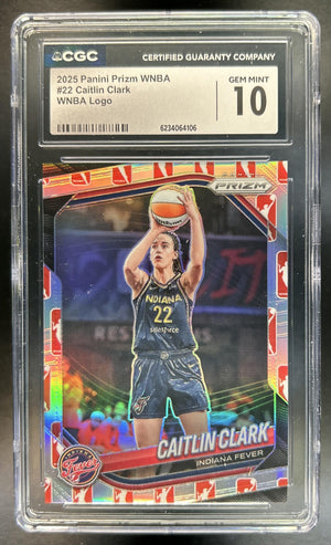 Caitlin Clark 2025 Panini WNBA Prizm #22 Logo Fever CGC 10