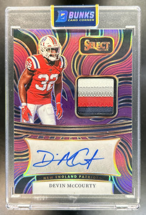Devin McCourty 2024 Panini Select #SM-DMY Signature Memorabilia 35/49 MEM Auto Patriots