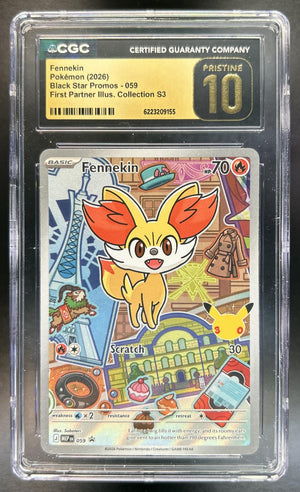 Fennekin 2026 Pokemon MEP Black Star Promos #059 First Partner Illustration Collection Series 3 CGC Pristine 10