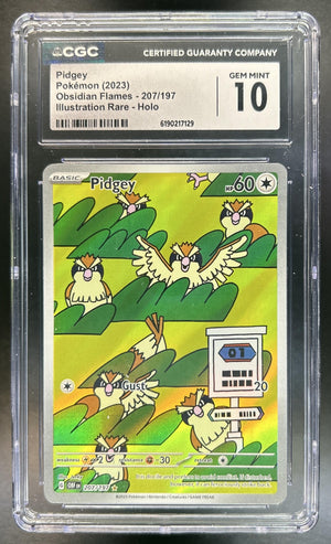 Pidgey SV Obsidian Flames - OBF EN #207/197 Illustration Rare CGC 10
