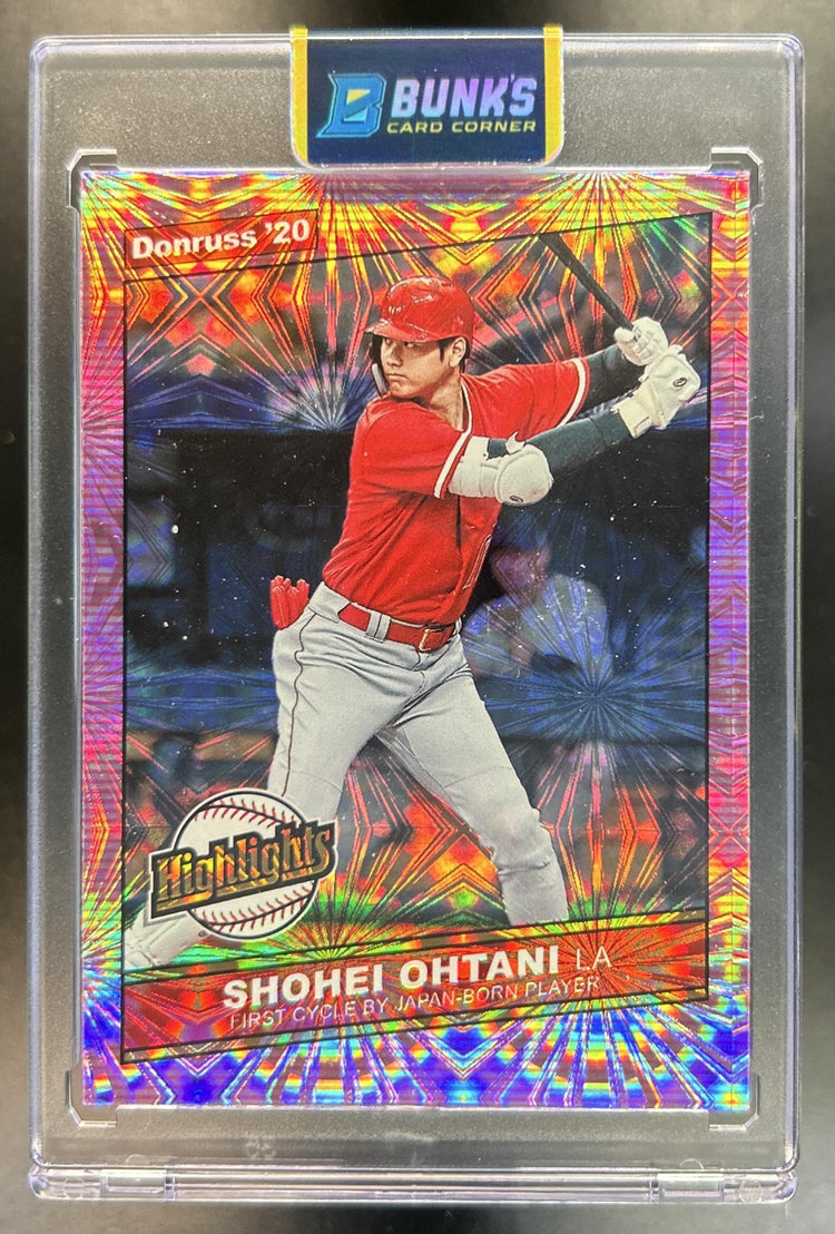 Shohei Ohtani 2020 Panini Donruss #H-6 Highlights Pink Fireworks Angels
