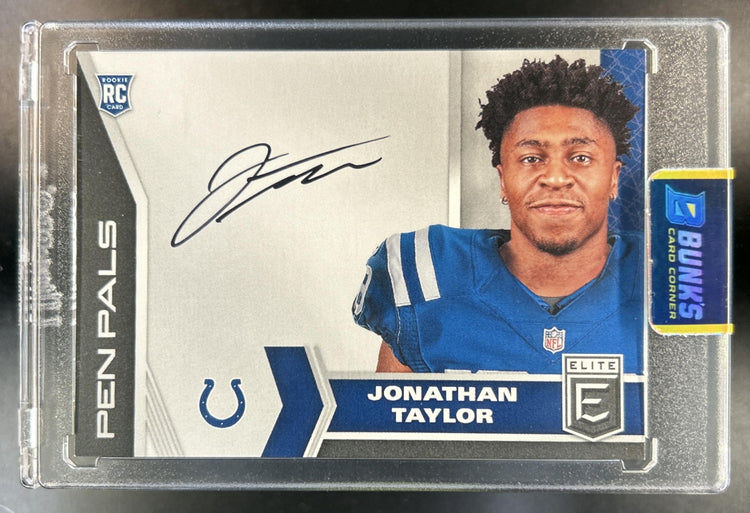 Jonathan Taylor 2020 Panini Donruss Elite #PP17 Pen Pals RC Auto Colts