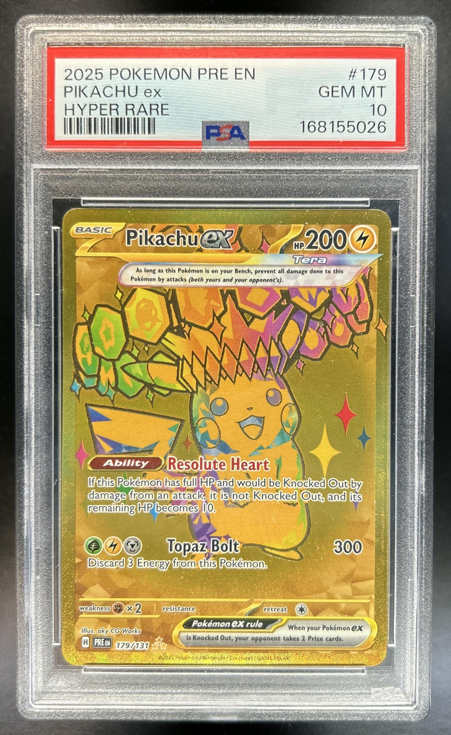 Pikachu ex Prismatic Evolutions #179/131 Hyper Rare PSA 10