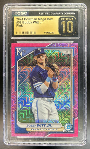 Bobby Witt Jr. 2024 Bowman Mega Box #59 Mojo Pink Refractor Royals CGC Pristine 10