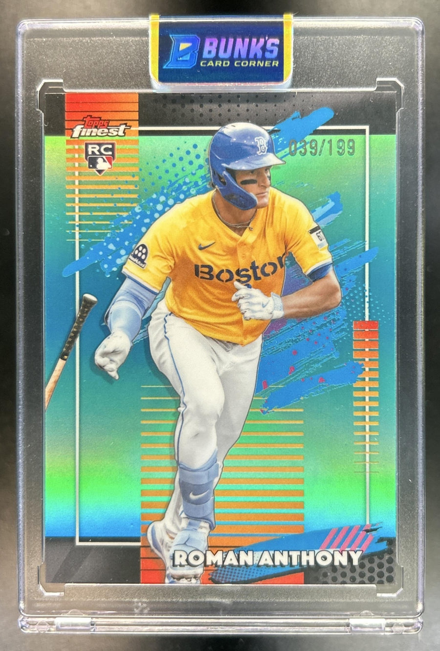 Roman Anthony 2026 Topps Finest #105 Uncommon Aqua Refractor 39/199 RC Red Sox