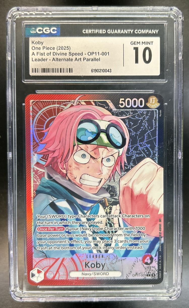 Koby A Fist of Divine Speed #OP11-001 Leader Alternative Art CGC 10