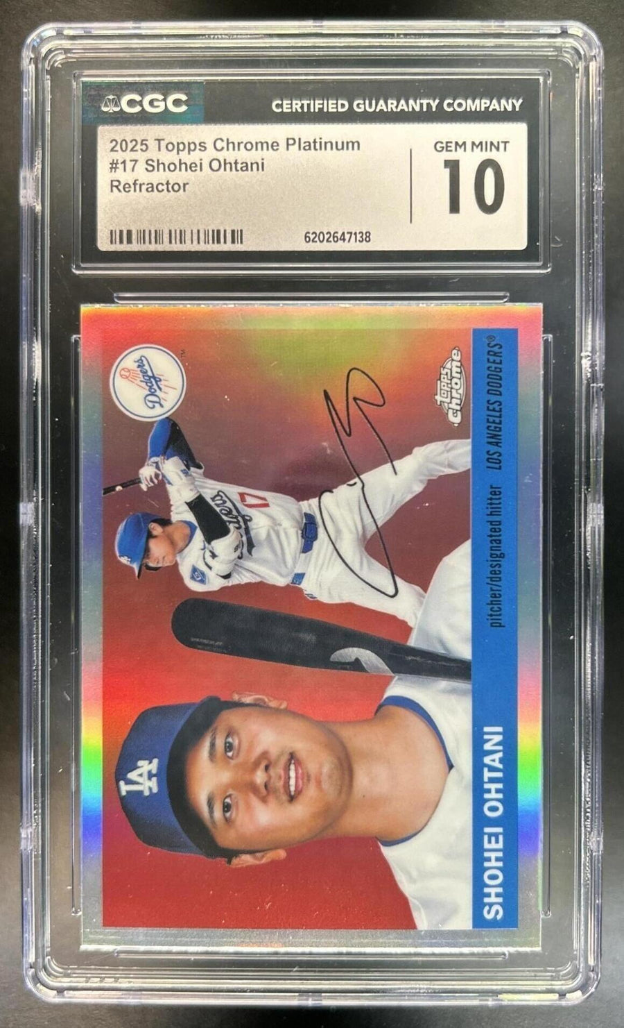 Shohei Ohtani 2025 Topps Chrome Platinum Anniversary #17 Refractor Dodgers CGC 10
