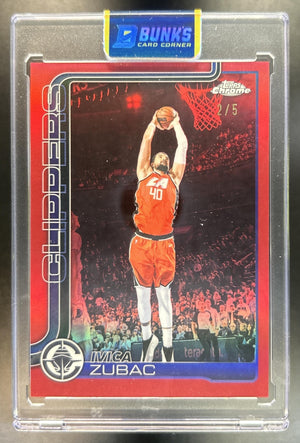 Ivica Zubac 2025-26 Topps Chrome Update #37 Red Refractor 2/5 Clippers