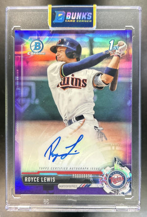 Royce Lewis 2017 Bowman Draft #CDA-RL Chrome Pick Auto Purple Refractor 1st Prospect 27/250 Twins
