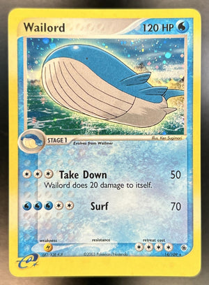 Wailord EX Ruby & Sapphire #14/109 Holo