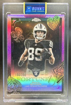 Brock Bowers 2025 Topps Chrome #F15-8 Fortune 15 Pink Refractor 150/250 Raiders