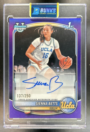 Sienna Betts 2025-26 Bowman #CPA-SB Chrome Auto Purple Refractor 137/250 1st Prospect Bruins