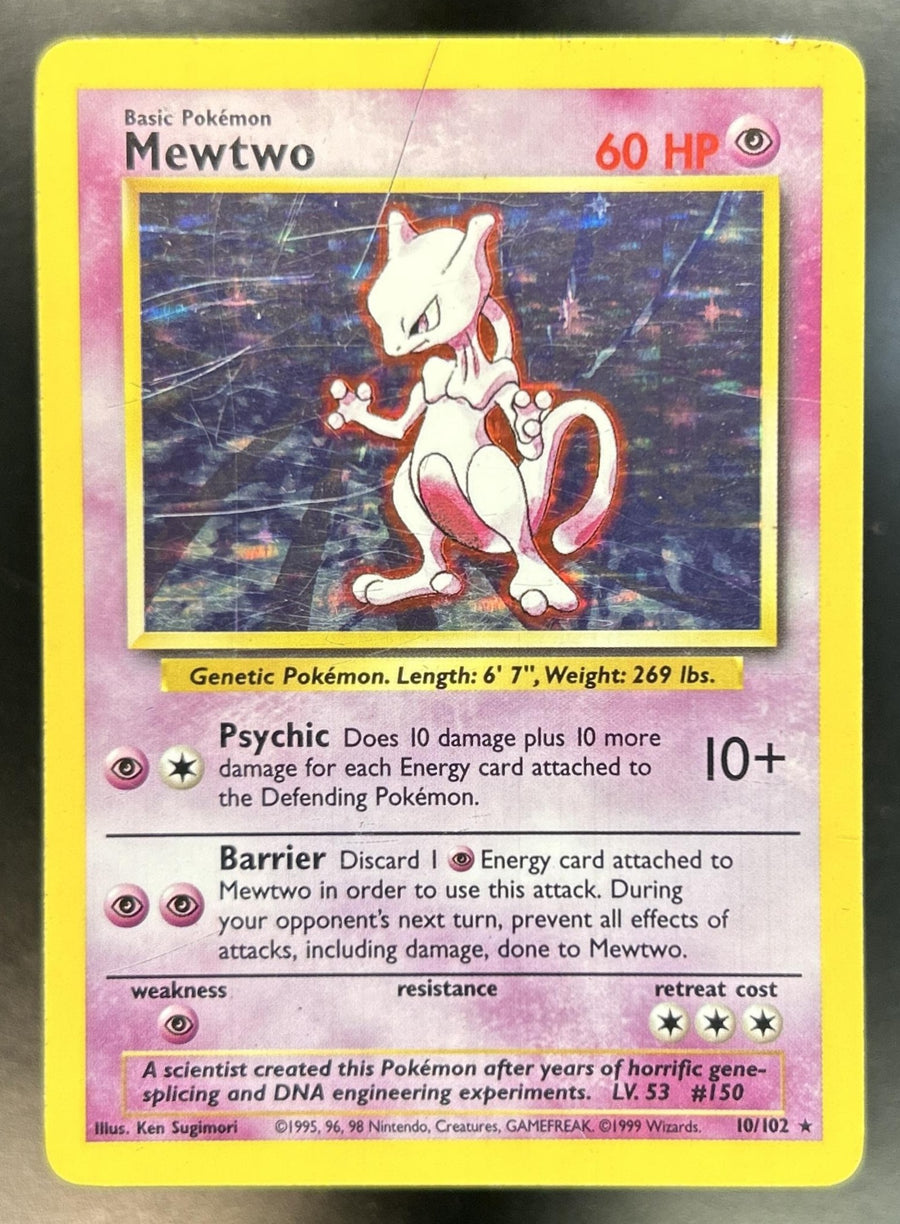 Mewtwo Unlimited #10/102 Set Rare Holo MP/HP