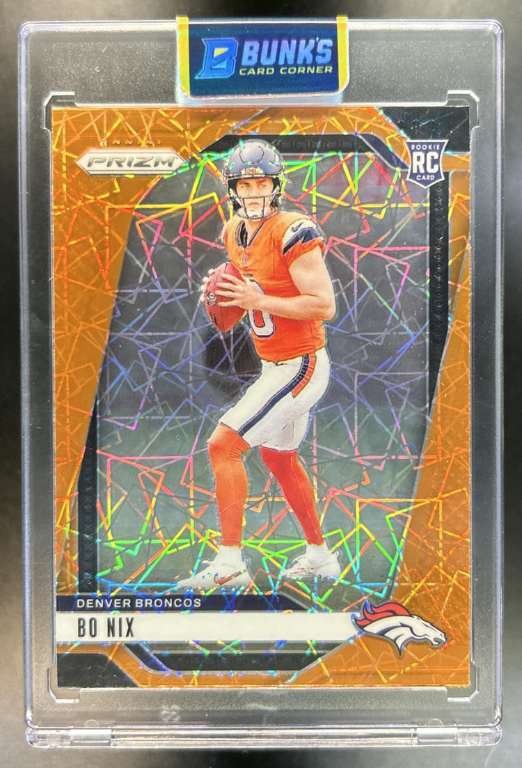 Bo Nix 2024 Panini Prizm #309 Lazer RC Broncos