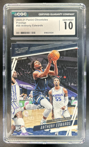Anthony Edwards 2020-21 Panini Chronicles Prestige #58 RC Timberwolves CGC 10