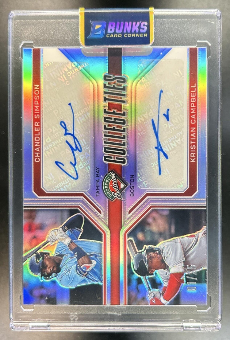Simpson/Campbell 2025 Panini Prospect Edition #29 Holo Ticket Signatures 1/25 RC Auto Rays