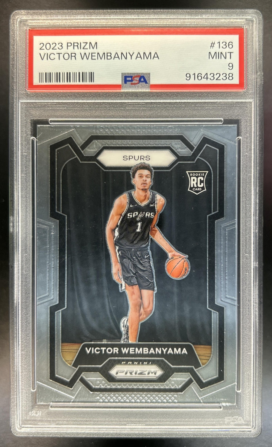 Victor Wembanyama 2023-24 Panini Prizm #136 RC Spurs PSA 9
