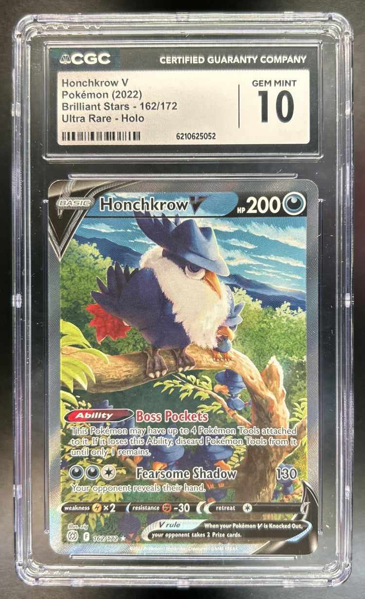 Honchkrow V Sword & Shield Brilliant Stars #162/172 CGC 10