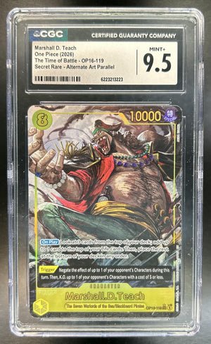 Marshall.D.Teach The Time of Battle JP #OP16-119 Alternate Art SP CGC 9.5