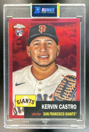 Kervin Castro 2022 Topps Chrome Platinum Anniversary #477 Red Refractor 5/5 RC Giants