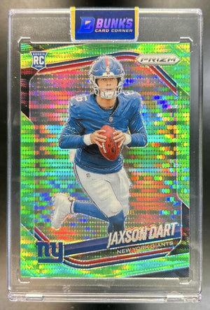 Jaxson Dart 2025 Panini Prizm #332 Neon Green Pulsar RC Giants