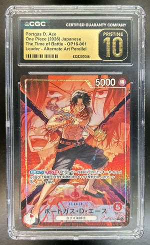 Portgas.D.Ace The Time of Battle JP #OP16-001 Leader CGC Pristine 10