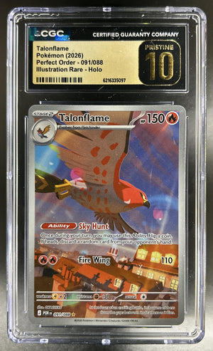 Talonflame Perfect Order #091/088 Illustration Rare CGC Pristine 10