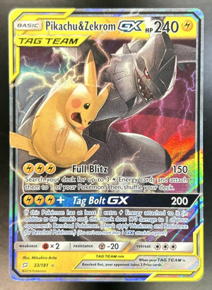 Pikachu & Zekrom Sun Moon Team Up #33/181 Holo