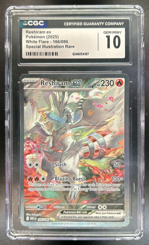 Reshiram ex White Flare #166/086 Special Illustration Rare CGC 10