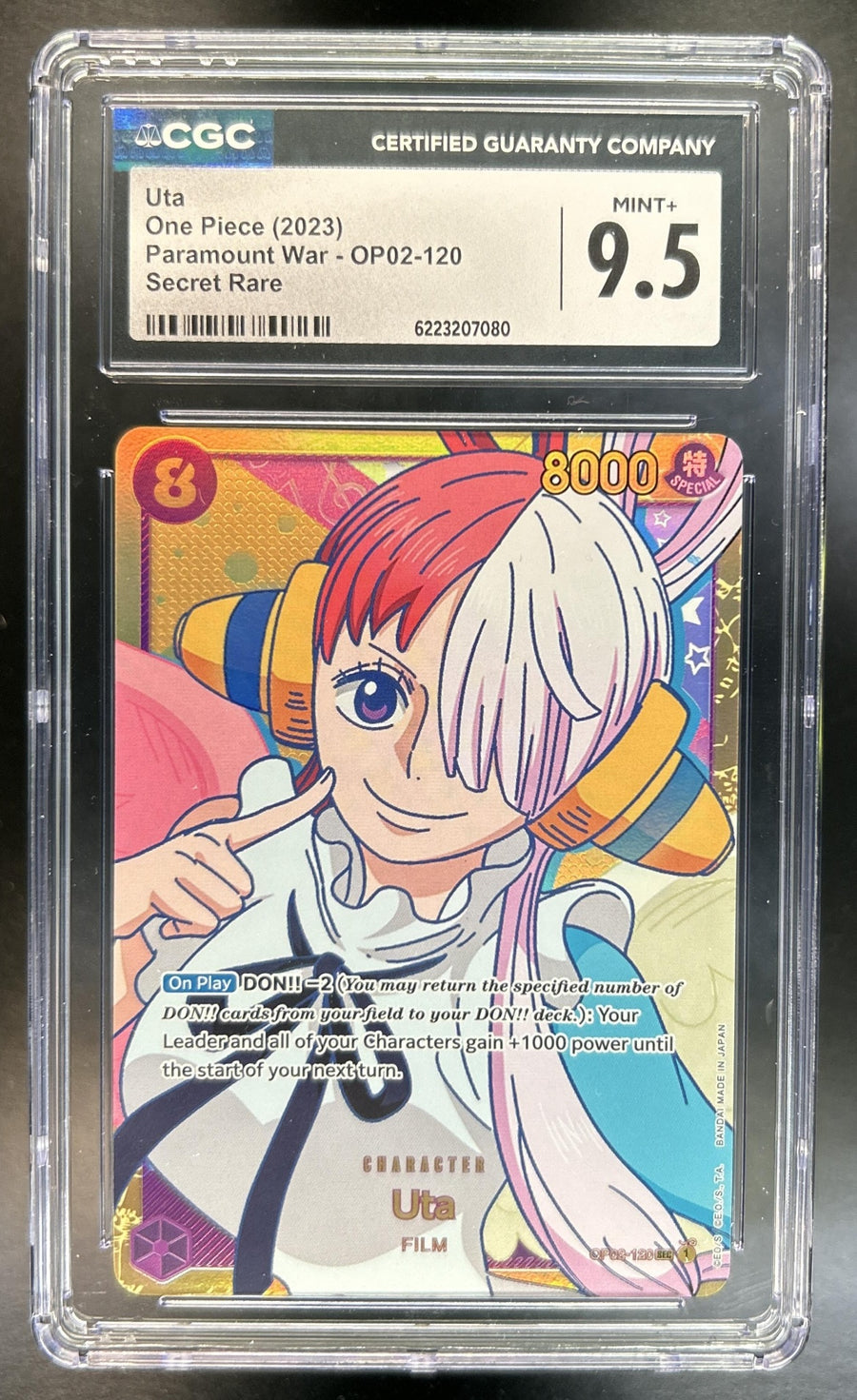Uta Paramount War #OP02-120 Secret Rare CGC 9.5