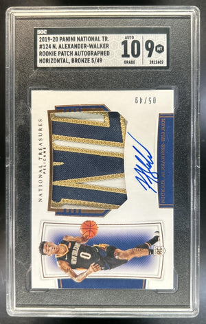 Nickeil Alexander-Walker 2019-20 Panini National Treasures #124 Rookie Patch Auto Horizontal Bronze 5/49 RC Pelicans
