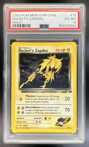 Rocket's Zapdos Gym Challenge #15/132 Holo PSA 6