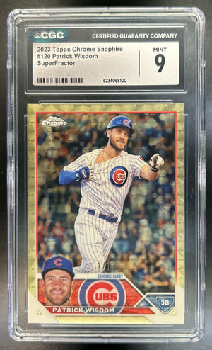 Patrick Wisdom 2023 Topps Chrome Sapphire #120 Superfractor 1/1 Cubs CGC 9