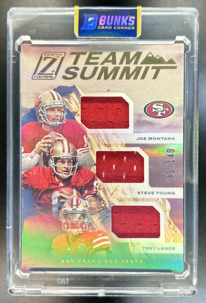 Joe Montana Steve Young Trey Lance 2021 Panini Zenith #TS-SF Team Summit 149 49ers